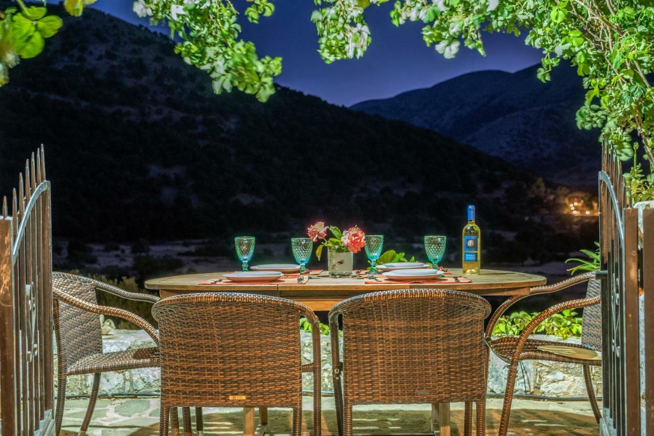 Stone Built Villa Galatia, Poolside & Perfect View Kares Exterior photo